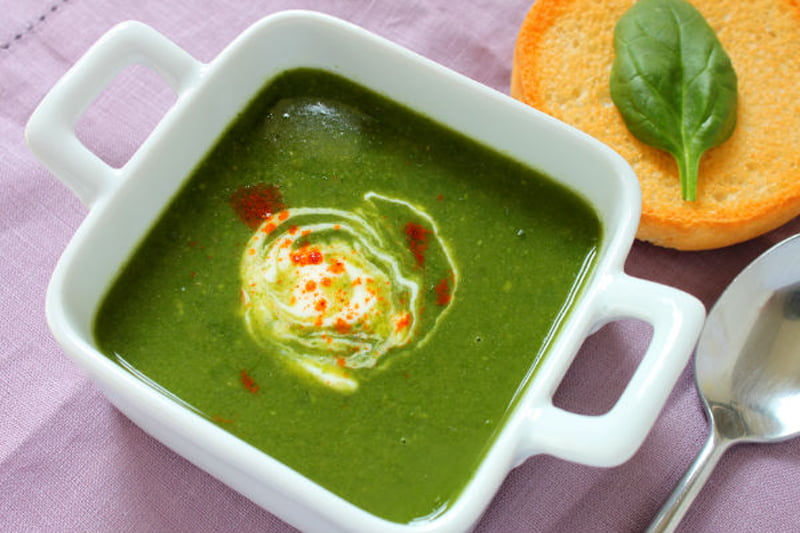 spinach soup 1 Thedalweb spinach soup recipe tamil - பசலைக்கீரை சூப்