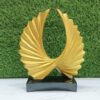 LETS CATCH UPP Abstract Circle of Life Polyresin Table Accent | Modern Ocean Wave Sculpture | Elegant Vastu Decorative Showpiece for Living Room, Home Office | Ideal Gift | 13 Inch (Golden)