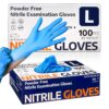 Supmedic Nitrile Exam Glove, 4 mil Disposable Medical Gloves Powder-Free Latex-Free, SKF Series Box of 100 pcs (Blue) (Large)