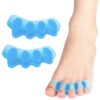 MEXPLE Toepro Bunion Corrector Toe Separators For Feet | 5 Holes Silicon High Elastic Toe Straightener | Hammer Hallux Valgus Corrector Pain Relief | Achilles Stretcher – Blue (One Size)