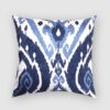 TH TASSELED HOME Crushed Velvet Beauty Designer Printed Cushion Cover – 16 X 16 Inch or 40 cm x 40 cm, Blue & White