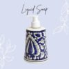 Saras Aajeevika Ceramic Khurja Pottery Dispenser Mugal Painting | Handcrafted Handpainted Glossy Soap Dispenser | Liquid Soap Dispenser Pump | Handwash Bottle, Refillable | Pack of 1 (380 Grms_Blue)