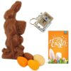 BOGATCHI Easter Special Dark Chocolate Bunny with 4 Eggs + Holy Bible Key Chain + Free Happy Easter Card