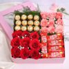 Floweraura Love Special Hamper Includes Fresh Live 18 Mix Roses Flowers With 18 Chocolates In Box For Valentine’s Day Gift,Birthday Gift,Anniversary Gift&Mother’s Day Gift(Same Day Delivery)500 Grams