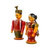 LLepakshi Handicrafts Etikoppaka Bridal Couple Set Small – Handcrafted Traditional Wooden Decor and Gift (Multicolor, 1.5 x 2 x 7.5 Inches)