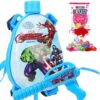 GRAPHENE Avenger Holi Pichkari Water Gun Leak Proof Long Throw Backpack Holding 500Ml Nano Tank Shooting Pistol with 1pkt Fruit Gulal &100 Water Balloons for Kids Boys Girls (ISI Approved)