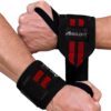 Boldfit Cotton Wrist Band for Men & Women, Wrist Supporter for Gym Wrist Wrap/Straps Gym Accessories for Men for Hand Grip & Wrist Support While Workout & muscle relaxation (Red – Black)