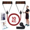 Boldfit Resistance Tube with Foam Handles, Door Anchor for Exercise & Stretching, Suitable in Home & Gym Workout for Men & Women-10kg-Red