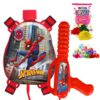 GRAPHENE Red Holi Pichkari Water Gun for Kids 500ml Back Holding Water Tank Pichkari High Pressure 1 Pkt Gulal & 100 Water Balloons Spider Man Water Spray Pistol Gun ISI Approved